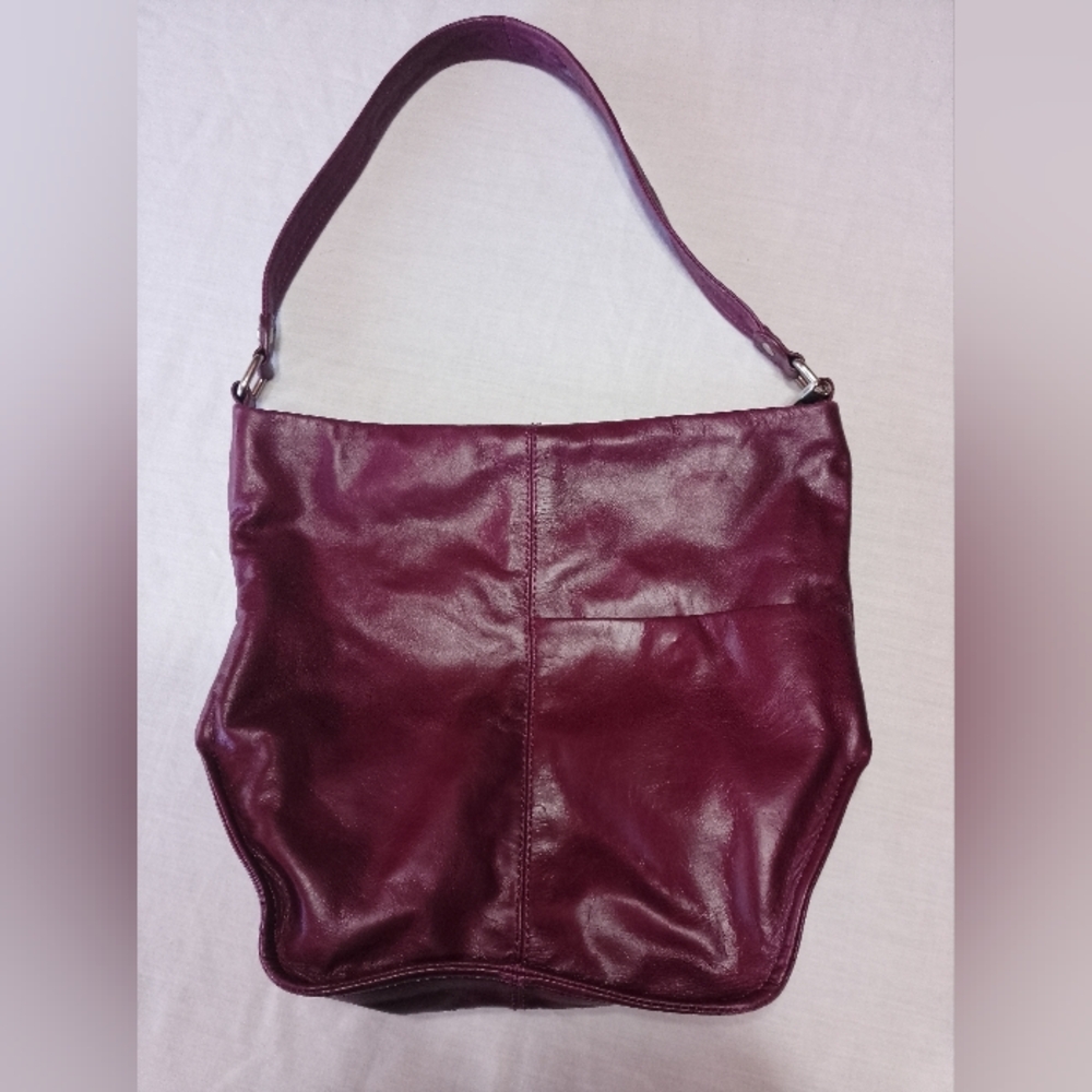 HOBO Genuine Leather Vintage Hide Meredith Eggplant Purple Bag Purse
